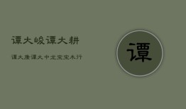 谭大峻、谭大耕、谭大康、谭大中，龙宝宝木行高分名精选